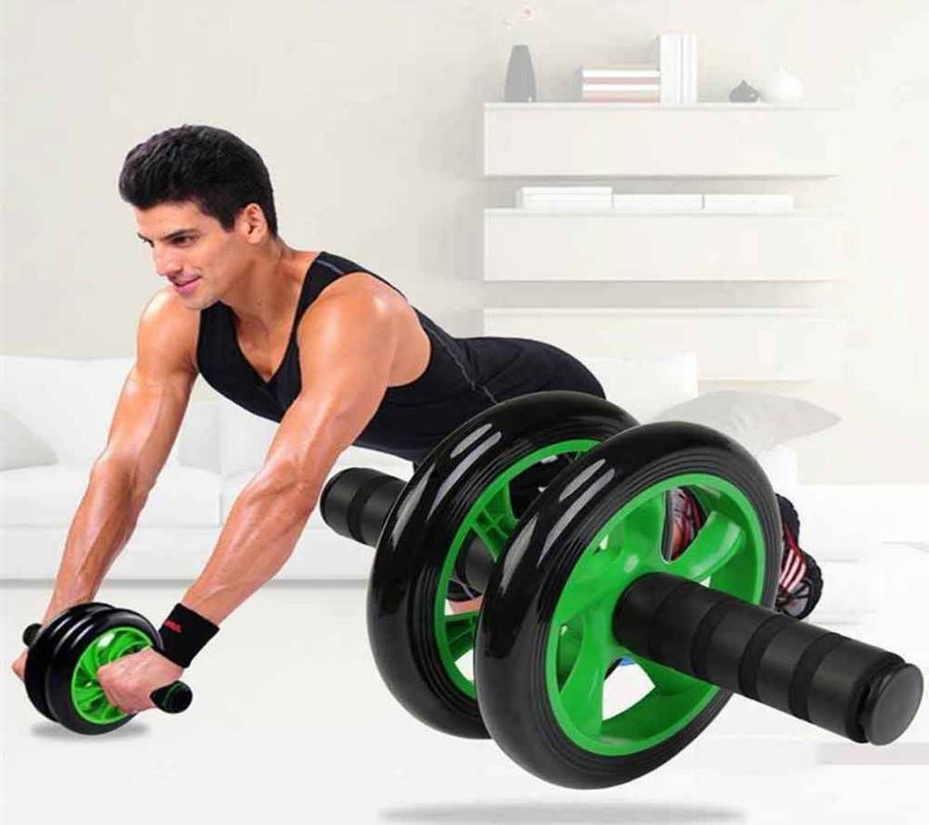 * Braked AB Wheel * Dimension: 7 x 27 cm * Diameter: 14.5 cm * Material: Rubber,plastic,metal * Color: Green & black