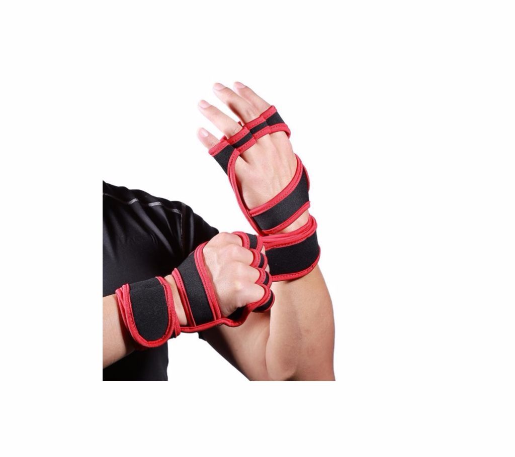 1 Pair Weight Lifting Training Unisex Fitness  Body Building  Grips Gym Hand Palm Protector Gloves