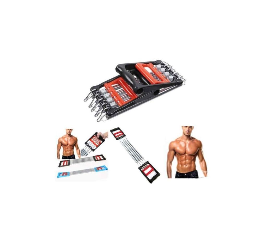 Chest Expander Traditional Hand Gripper 5 Springs Muscle Pull Exerciser Training Multi Function Exerciser Adjustable Pull Strength
