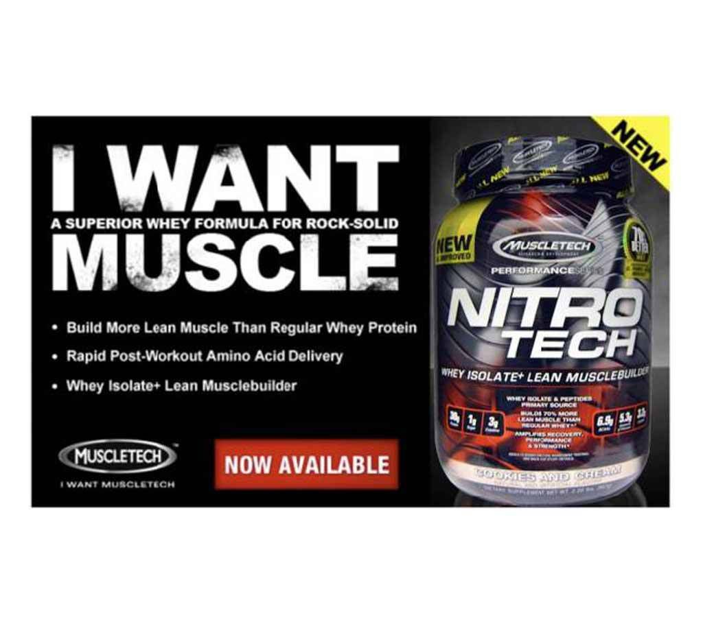 Nitro Tech, Whey Isolate+ Lean Musclebuilder, Milk