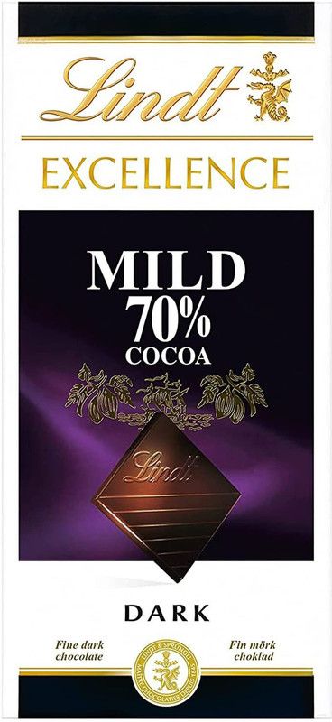 LINDT Excellence 70% Mild Dark Cocoa Chocolate Bar, 100g Bars  (100 g)