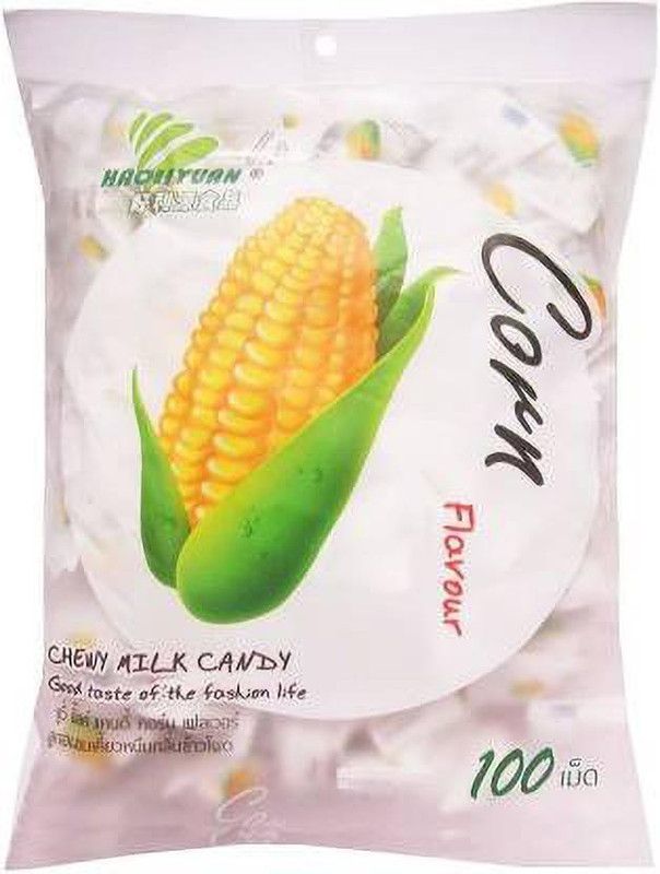 Haoliyuan Corn Toffee Gummy Milk Fruit Candy 100pcs (Imported) Corn Candy  (360 g)