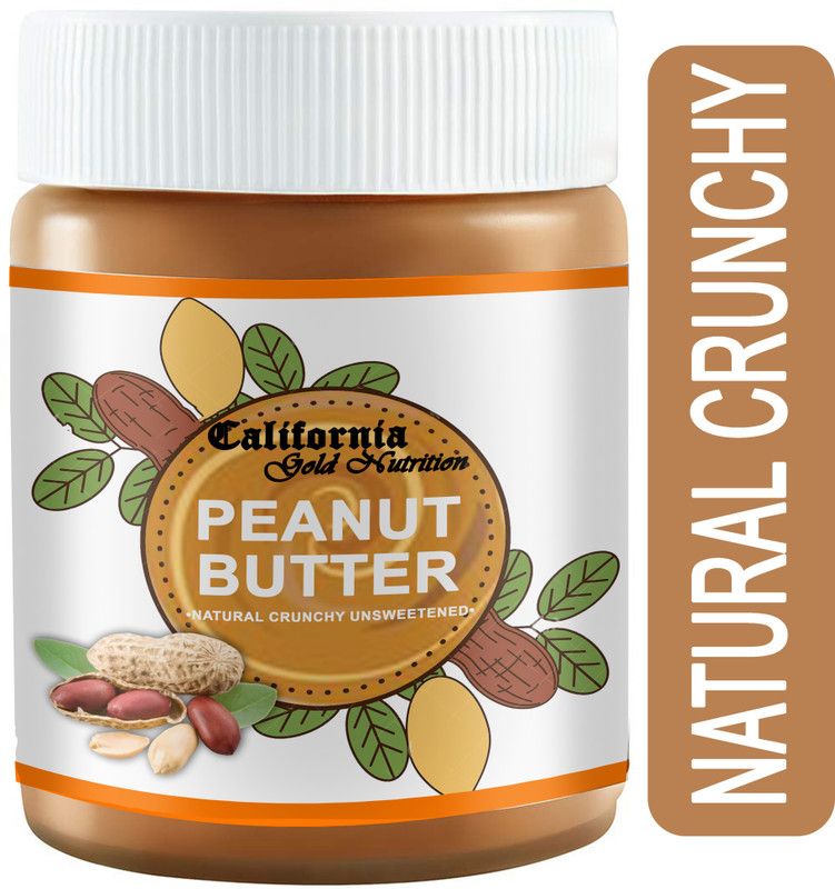 California Gold Nutrition Natural Crunchy Unsweetened Peanut Butter 850g Pack Of 2 | Rich in Protein 850 g  (Pack of 2)