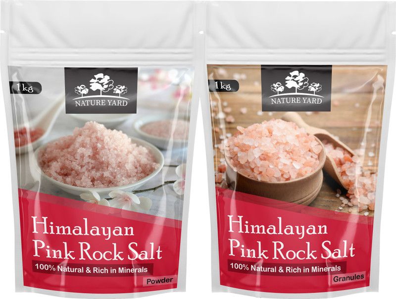 NATURE YARD Himalayan Pink Salt Powder & Granules for Weight Loss combo - 2Kg ( 1kg + 1Kg )- 100% Natural and Antioxidant with Essential Minerals Himalayan Pink Salt  (2 kg, Pack of 2)