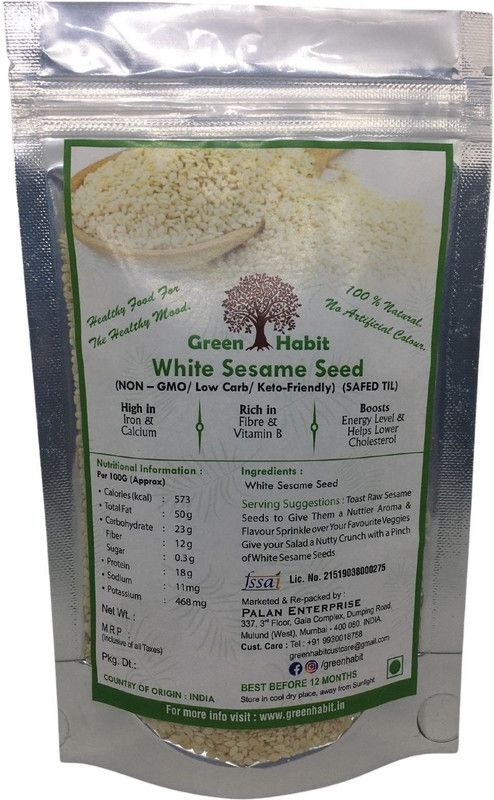 greenhabit Natural White sesame seeds (1kg) White Sesame Seeds  (1 kg)