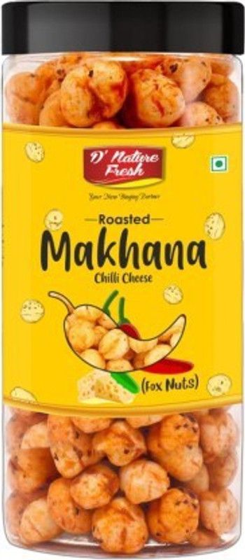 D NATURE FRESH New Trending Roasted Tangy Chilli Cheese Makhana, 100gm | Fox Nuts | Flavored Makhana | High Protein, Fiber, Gluten Free, Trans Fat | for Kids and Adults | Healthy Snacks | Organic Vegan Snacks (100 g)  (100 g)