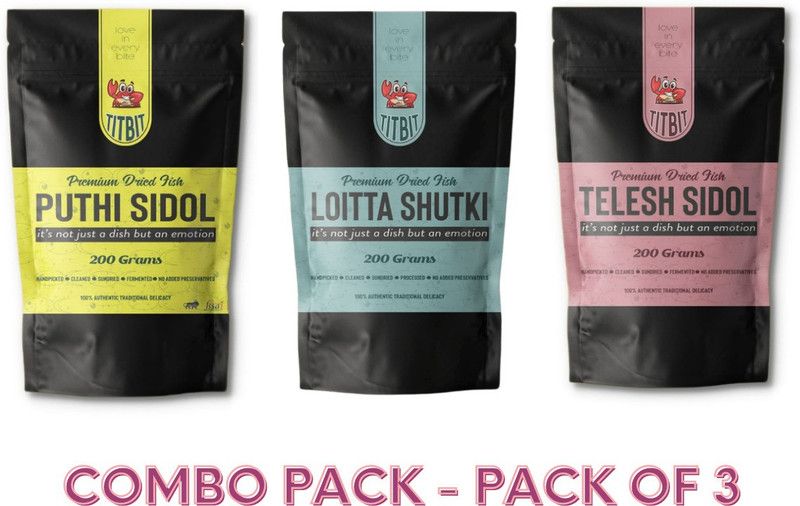Tit Bit Dry Fish Combo Pack of 3 Whole 600 g  (Pack of 3)