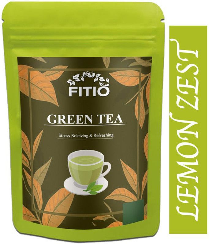 FITIO Green Tea for Weight Loss | 100% Natural Green Loose Leaf Tea | Lemon Zest Flavor Green Tea Pouch Pro (T934) Green Tea Pouch  (400 g)
