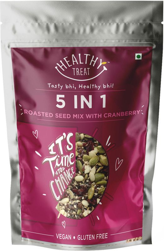 Healthy Treat 5 In 1 Seed Mix With Cranberry Dried 400Gm Pouch Roasted Seeds Mix For Eating Mixed Seeds  (400 g)