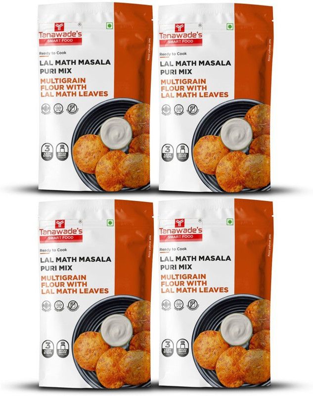 Tanawade's SMART FOOD TSF Lal Math Masala Puri Mix, Ready to Cook, Pack of 4 400 g  (Pack of 4)