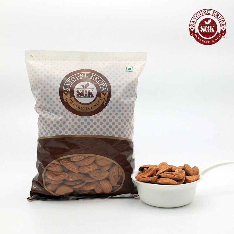 SGK Mamra Almonds Badam Giri High in Fiber Real Nuts Whole Natural Badam 1 KG Almonds  (1 kg)