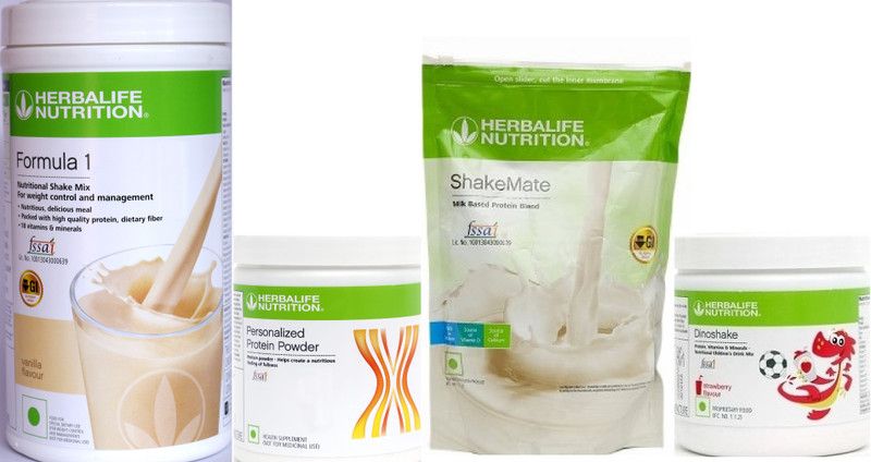 HERBALIFE Dinoshake Nutritional Children's Drink Plant-Based Protein-Nutrition Formula 1 Shake Mix Protein Blends Vanilla+P200+SM Combo  (500gm, 200gm, 200gm, 500gm)