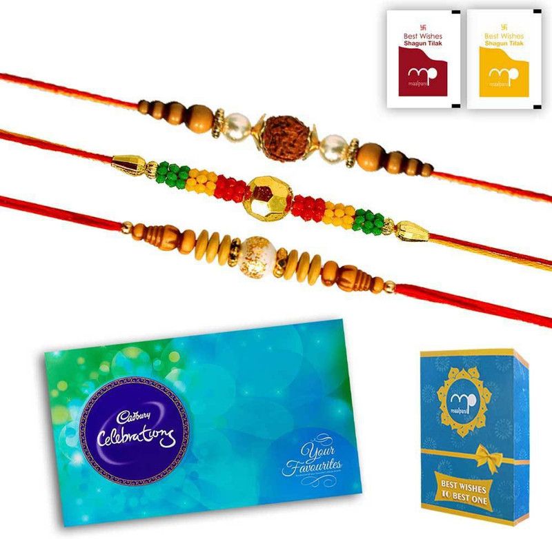 Maalpani Rakhi-with-Cadbury-Celebration-Chocolate-Pack-3022C Combo  (1 rakhi combo set)