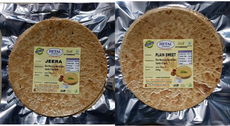 Hetal Khakhra Jeera Khakhra 200 gm x Plain Khakhra 200 gm  (2 x 1 g)