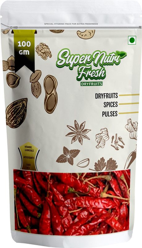 SUPER NUTRI FRESH Lavangi Chilli , Sabut Lal Mirch , whole Dried Red Longi Lavangi Chilli  (100 g)