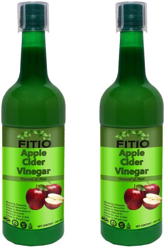 FITIO Nutrition Apple Cider Vinegar With Mother Vinegar Vinegar (M) (Pack Of 2) Pro Vinegar  (2 x 500 ml)