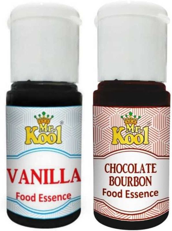 Mr.Kool Food Essence Vanilla And Chocolate Bournbon Flavors 20ml Each | Combo Pack Of 2 Essence for Cake, Cookies, Ice Cream, Sweets |40ml Combo | Vanilla Liquid Food Essence  (40 ml)