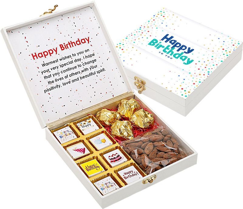 Chocoloony Birthday Box Milk Chocolates, Almond Rocks and Roasted Cashew (80gm) Caramels  (13 x 1 Units)