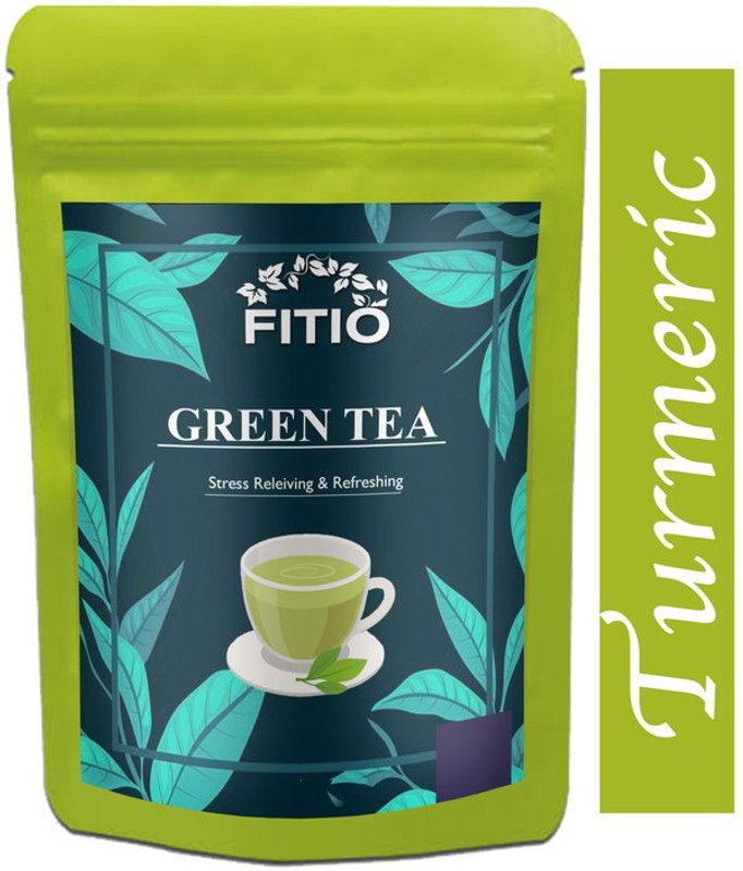 FITIO Green Tea for Weight Loss | 100% Natural Green Loose Leaf Tea | Turmeric Flavor Green Tea Pouch Pro (T1354) Green Tea Pouch  (250 g)