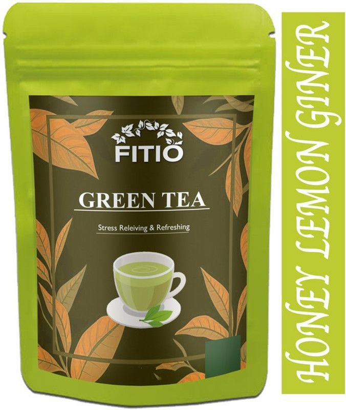 FITIO Green Tea for Weight Loss | 100% Natural Green Loose Leaf Tea | Honey, Lemon, Ginger Flavor Green Tea Pouch Pro (T647) Green Tea Pouch  (1800 g)