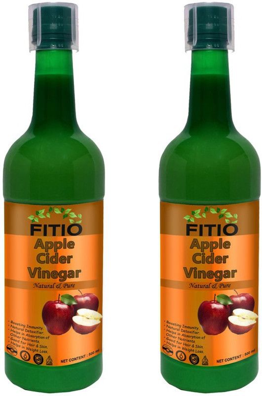 FITIO Nutrition Apple cider vinegar with mother Vinegar (L) (Pack Of 2) Premium Vinegar  (2 x 500 ml)