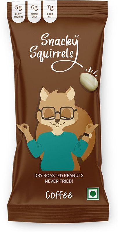 snacky squirrels Dry Roasted Peanuts - Coffee Flavor 30 Pack  (30 x 28)