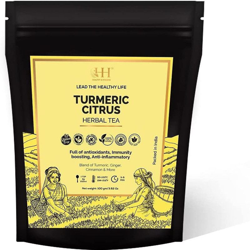 HEALTHY & HYGIENE Turmeric Citrus Flavour Herbal Tea (100 Gram) Herbal Tea Pouch  (100 g)