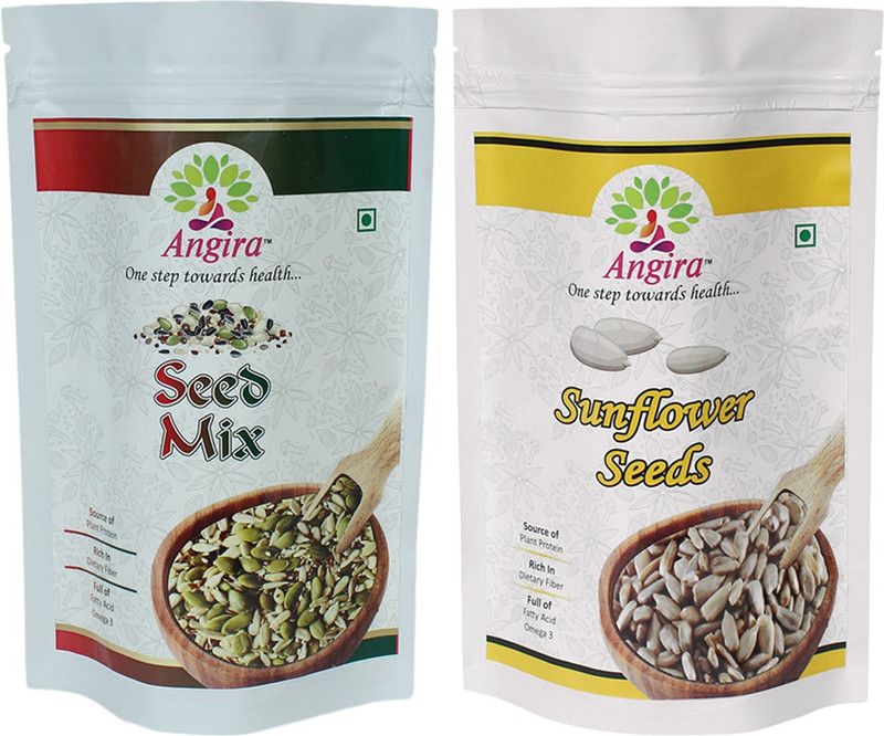 Angira Combo Pack Of 2 Mix Seeds, Sunflower Seeds - 450 Gram Each Pack [ Pouch ] [ Pouch ] Mixed Seeds, Sunflower Seeds  (900 g, Pack of 2)