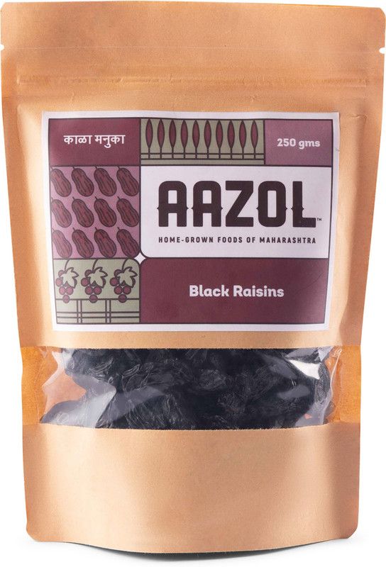 Aazol Jumbo Black Raisins: Nashik's Famed Seedless Kismis Raisins  (250 g)