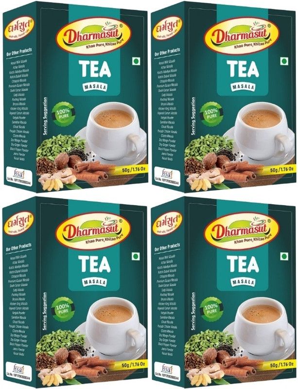 Dharmasut Natural Tea Masala Powder | Chai Masala Tea Powder | Chai Masala Powder  (4 x 50 g)