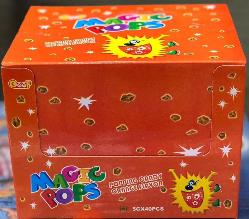 Shree Karni Traders Magic Popping Candy Orange Flavor 40 pcs Box Orange Sour Candy  (200 g)