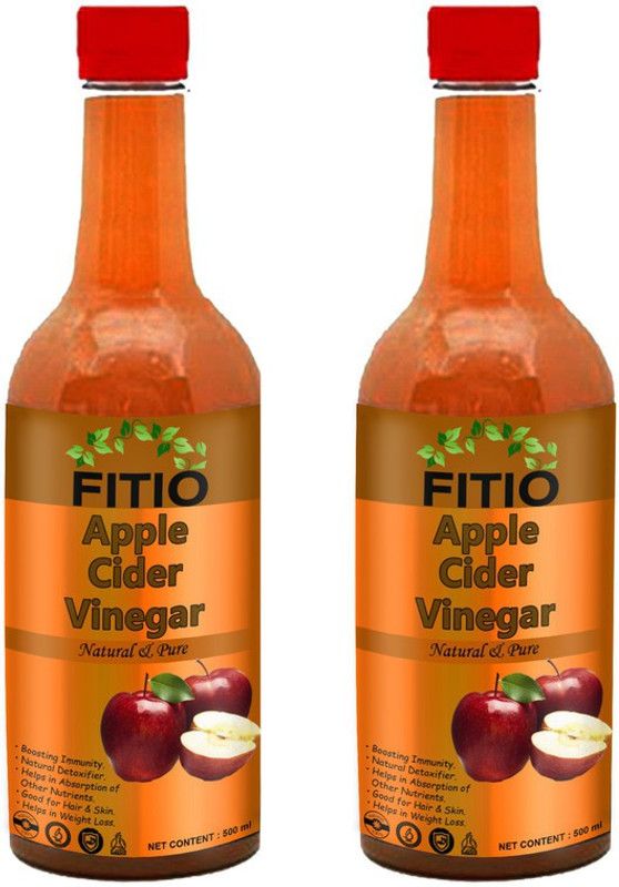 FITIO Nutrition Apple cider vinegar with mother Vinegar (U) (Pack Of 2) Vinegar  (2 x 500 ml)