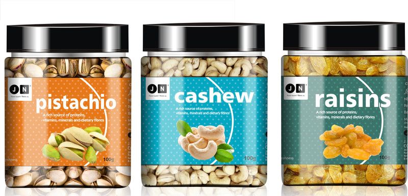 JN Premium Pack of Cashews, Pistachios And Kishmish Gift Pack of 3 Cashews, Raisins, Pistachios  (3 x 100 g)