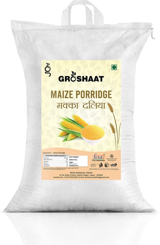 Groshaat Makka Daliya (Makka/Corn Porridge) - 5Kg (Pack of 1) Pouch  (5000 g)