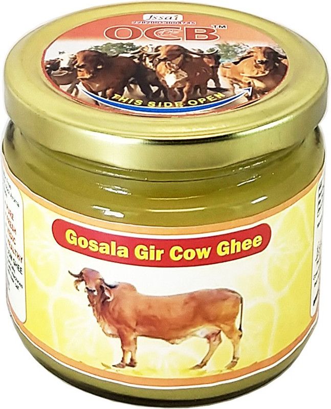 OCB Gosala Gir Cow Ghee A2 Cow Desi Ghee - Made Using Traditional Bilona Method Ghee 250 g Glass Bottle