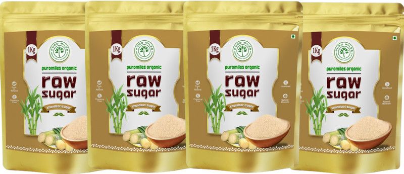 Puro Miles Raw Khandsari Organic Sugar 4 Kg| Unrefined & Unprocessed| Pure & Natural Sugar  (4 kg, Pack of 4)