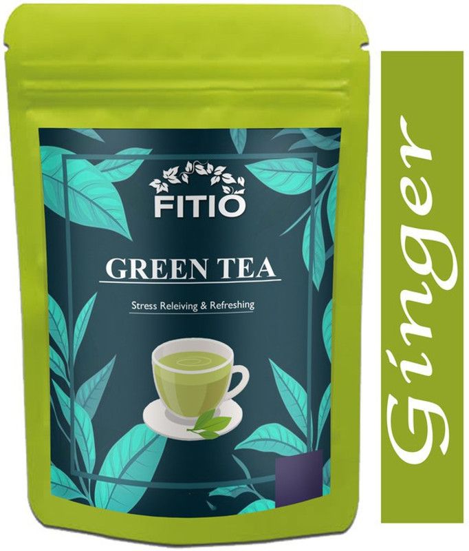 FITIO Green Tea for Weight Loss | 100% Natural Green Loose Leaf Tea | Ginger Flavor Green Tea Pouch Advanced (T398) Green Tea Pouch  (2000 g)