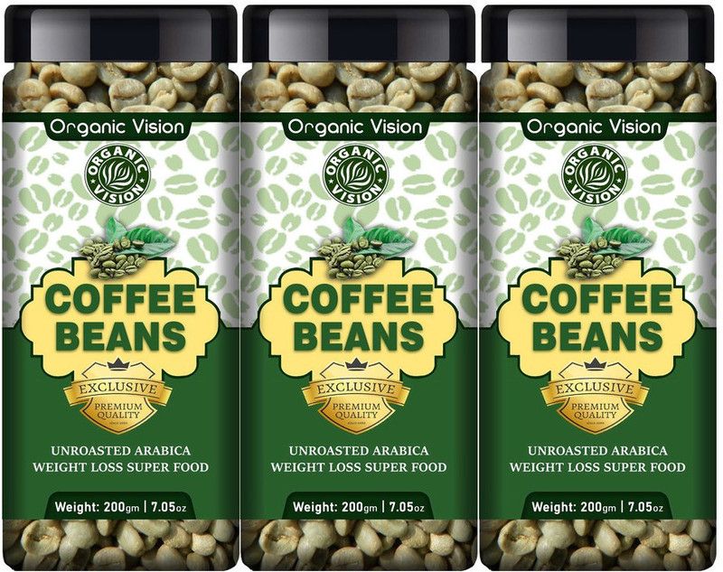 Organic Vision Green Coffee Beans for weight loss AAA Grade Arabica For Fat Burn Instant Coffee  (3 x 200 g)