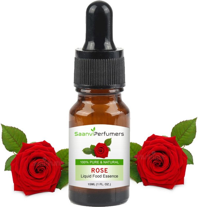 Saanvi perfumers Rose Food Flavour For Baking, Cake, Ice-Cream, Milkshakes, Chocolate Rose Liquid Food Essence  (15 ml)