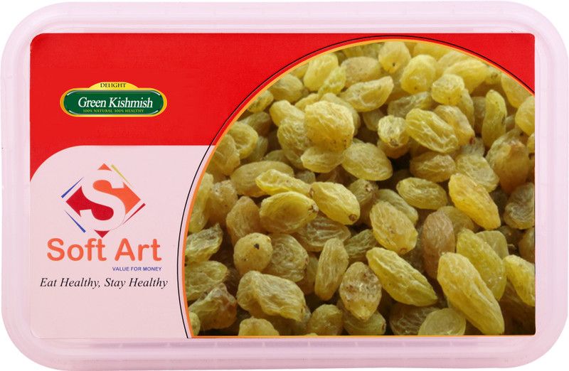 Soft Art Delight Green Kishmish (Raisins) Vacuum Pack (1000g) Raisins (1000 g) Raisins  (1000 g)
