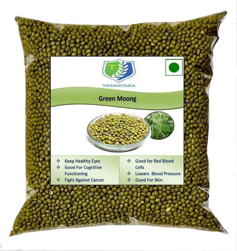 TARANTARA Organic Green Moong Dal (Whole)  (1 kg)