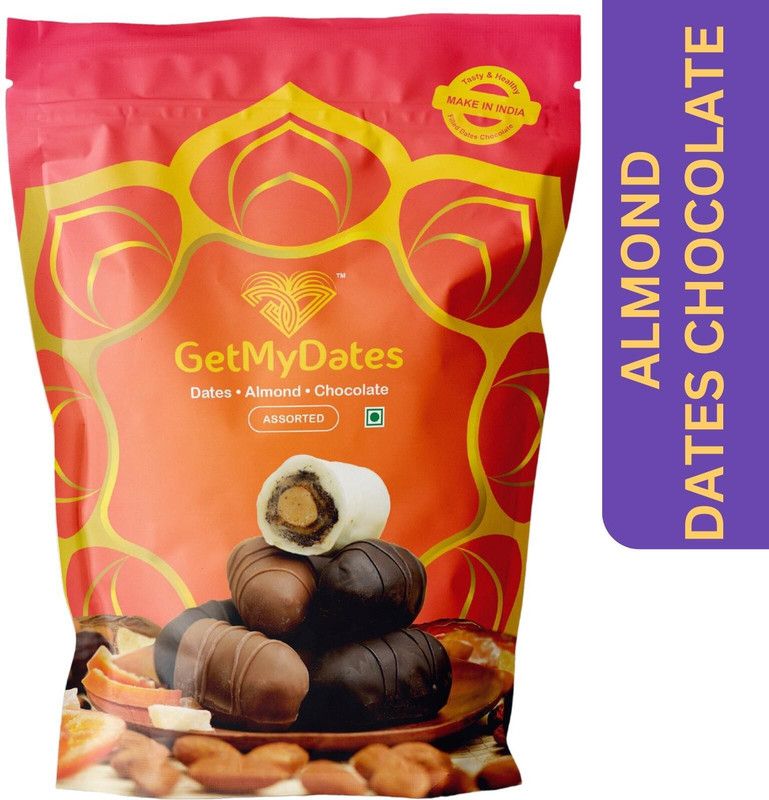 Getmydates Premium Dates Chocolate with Golden Roasted Almond ( 120 gm, approx.) Truffles  (8 x 15 g)