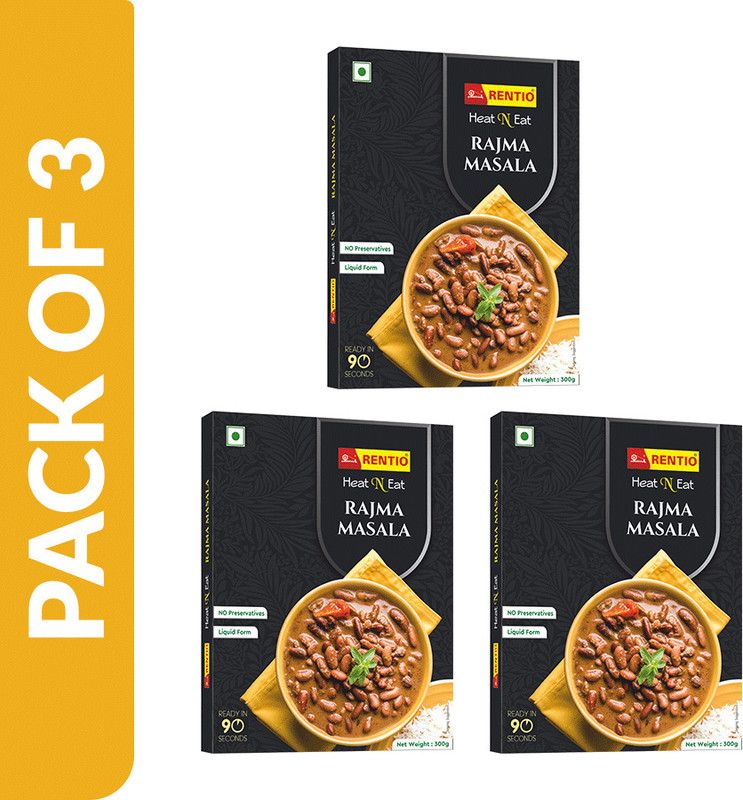 Rentio Heat N Eat Rajma Masala 300 grams - Pack of 3 900 g