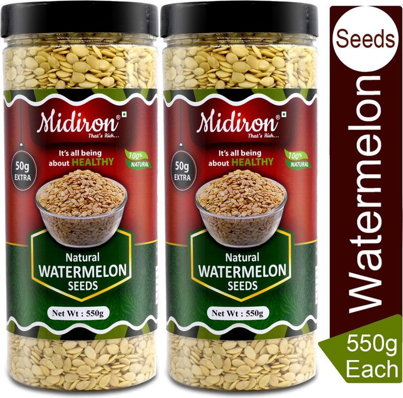 Midiron Premium Quality Raw Watermelon Seeds for Eating (550 Gm) -High in Protein (Pack-2) Watermelon Seeds  (1100 g, Pack of 2)