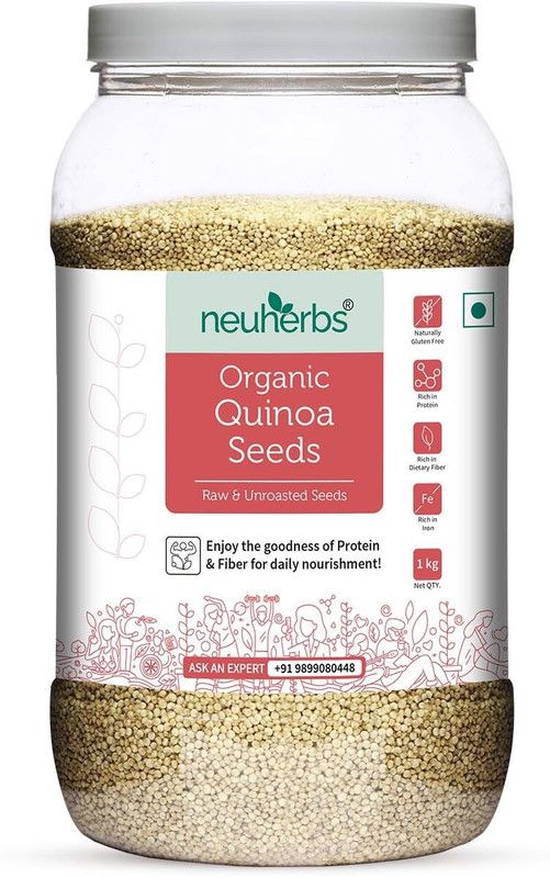 Neuherbs Organic Raw Unroasted White Quinoa Seeds for Weight loss Management, Rich in Iron, fiber and Gluten free Quinoa Seeds  (1 kg)