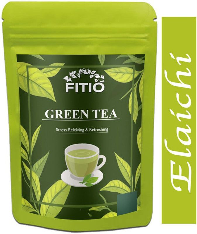 FITIO Green Tea for Weight Loss | 100% Natural Green Loose Leaf Tea | Elaichi Flavor Green Tea Pouch Ultra (T353) Green Tea Pouch  (200 g)