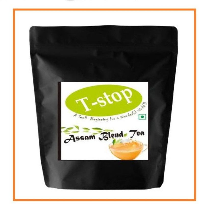 T-stop Assam Blend Tea CTC & Dust Strong Kadak For Home 250 GM GJSAT07 Tea Blend Pouch  (250 g)