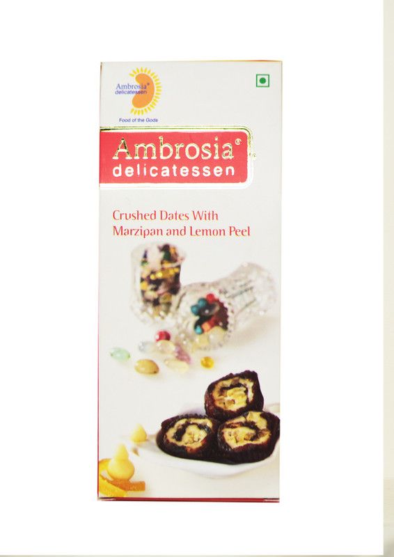 AMBROSIA DELICATESSEN Crushed Dates with Marzipan & Lemon Peel Dates  (100 g)