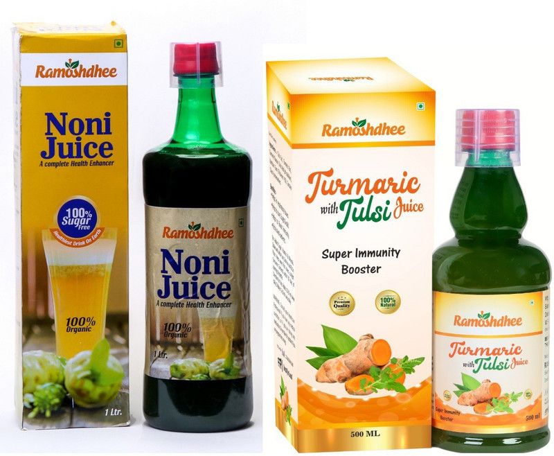 Ramoshdhee Organic Noni With Turmeric Juice|Weight Loss, Anti-Ageing, Joint Pain  (2 x 0.75 L)