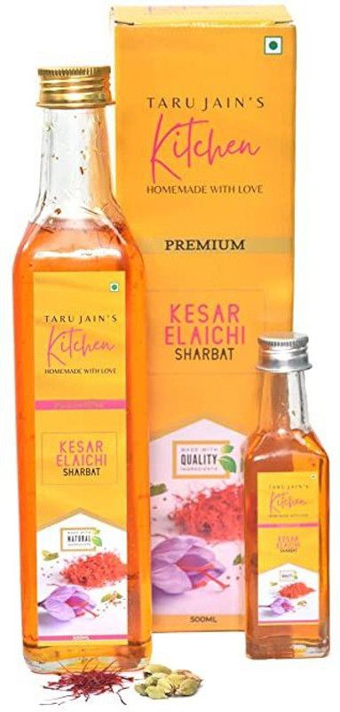 Taru Jain's Sharbat Syrup Combo With Miniature Glass Bottle Kesar Elaichi  (550 ml, Pack of 2)